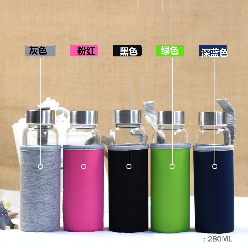 Custom Logo BPA-Free Glass Bottle with Stainless Steel Lid