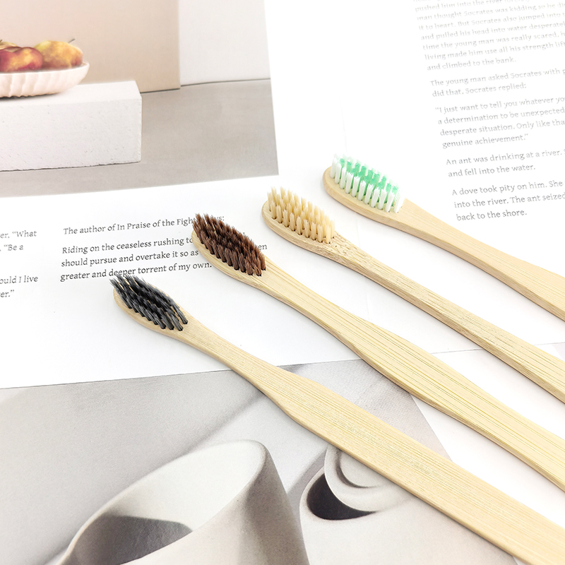 Custom Eco Biodegradable Adult Organic Wooden Toothbrush Bamboo with Logo