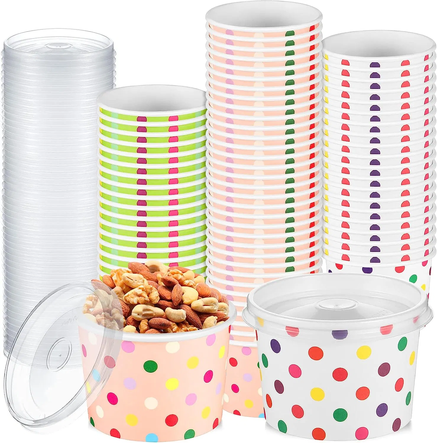 Disposable Food Grade Takeaway Paper Hot Soup Bowl with Lids