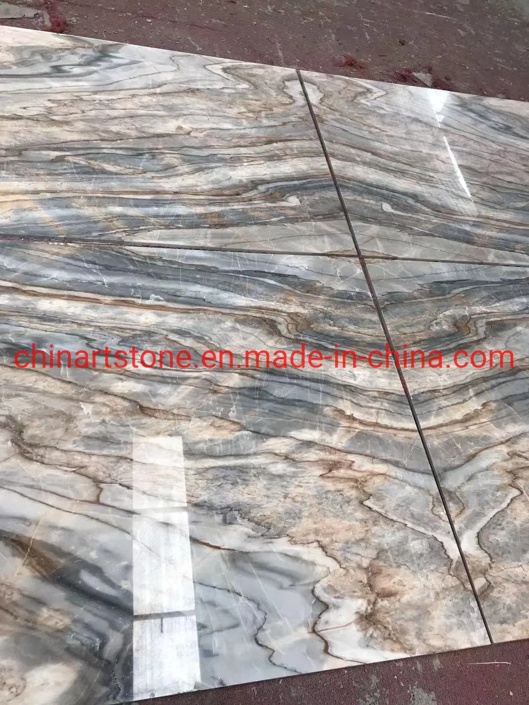 Roman Impression Marble Book-Matched Wall Tile