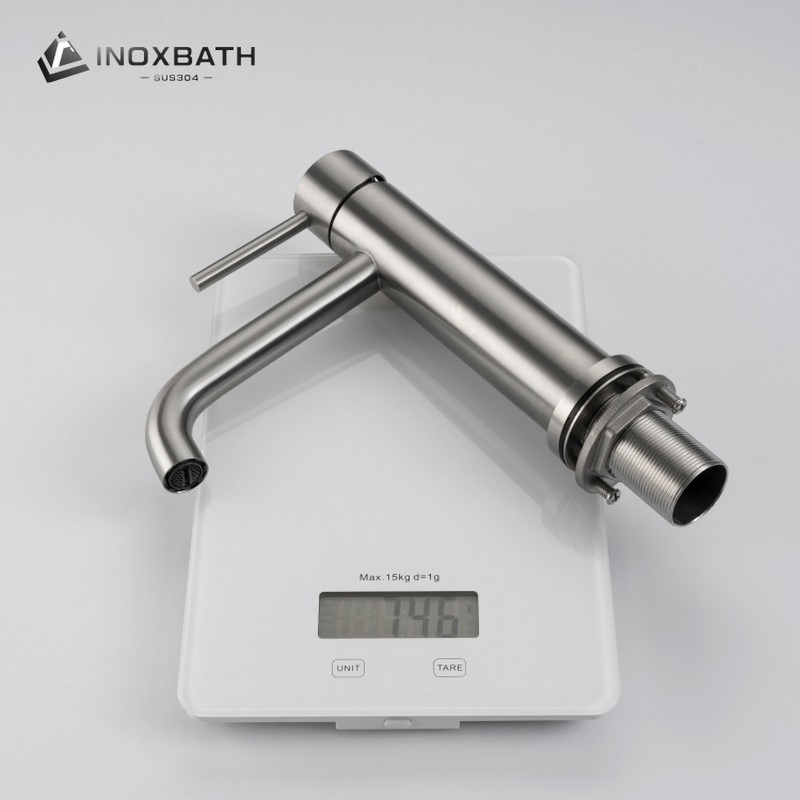 PVD Stainless Steel Basin Faucet Single Handle Polished Chrome Bathroom Sink Tap