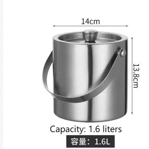 Insulated Straight Bar KTV Portable Stainless Steel Ice Barrel Champagne Beer Wine Bucket with Lid