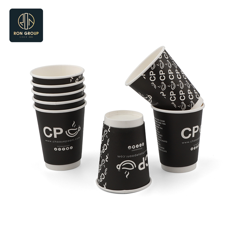 Customized Logo Printed Single Wall Coffee Cup Packaging Disposable Paper Cup