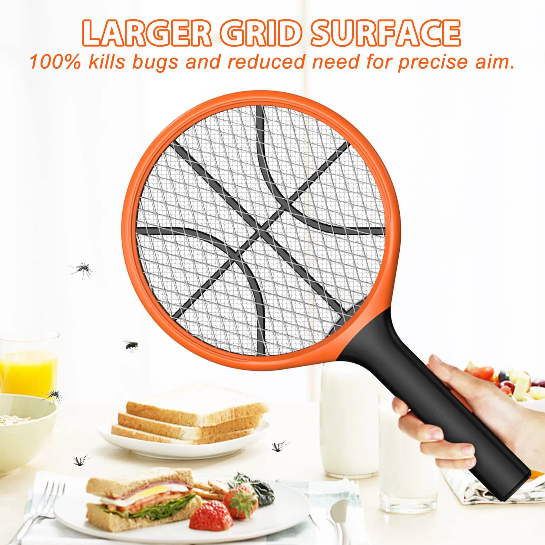 Wholesale ODM Rechargeable Fly Swatter Hanging Ring Large Size Electric Mosquito Killer