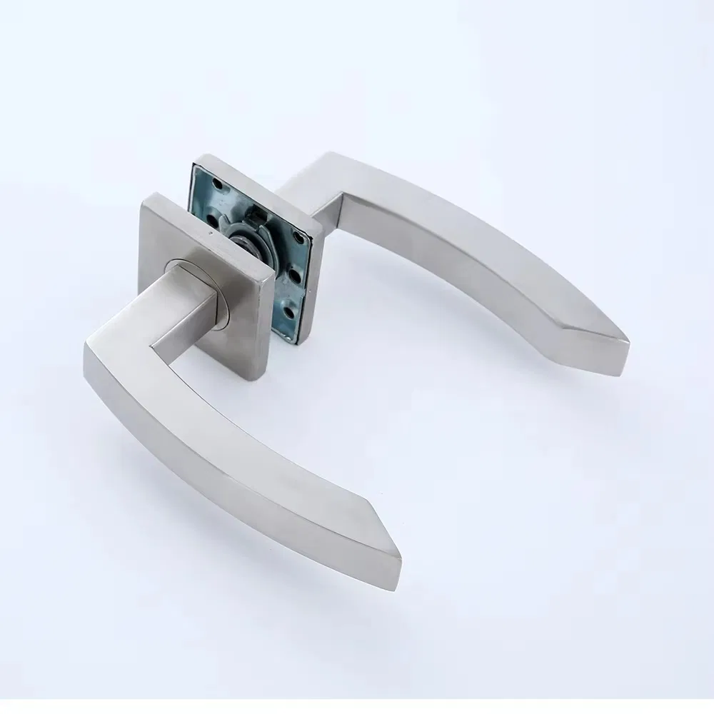 Square Bend Tubular Stainless Steel Brushed Door Handle