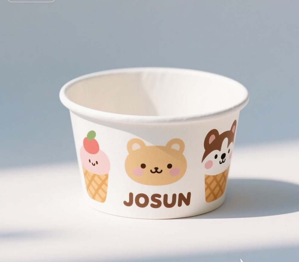 Eco Friendly Biodegrada PE Coating Paper Yogurt Paper Ice Cream Cup Bowl
