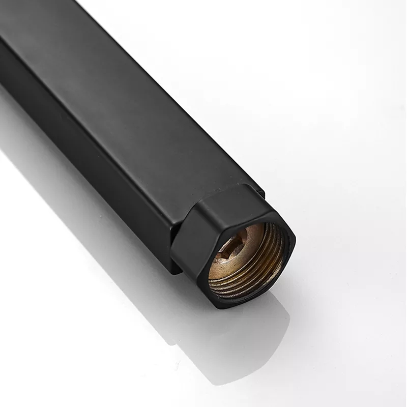 Round/Square Extension Tube 30/40cm Shower Faucet Extra Extend Tube Black Golden White Color Universal Interface Extend Tubes