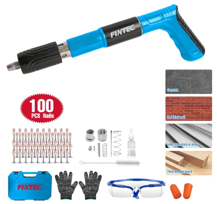 Fixtec Industrial Mini Steel Concrete Fastening Nailer 5 Speed Adjustable Manual Nail Gun for Metal Building