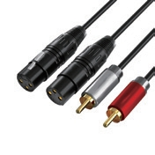 1.5m Audio Cable with 3.5mm Jack and Two RCA Connectors