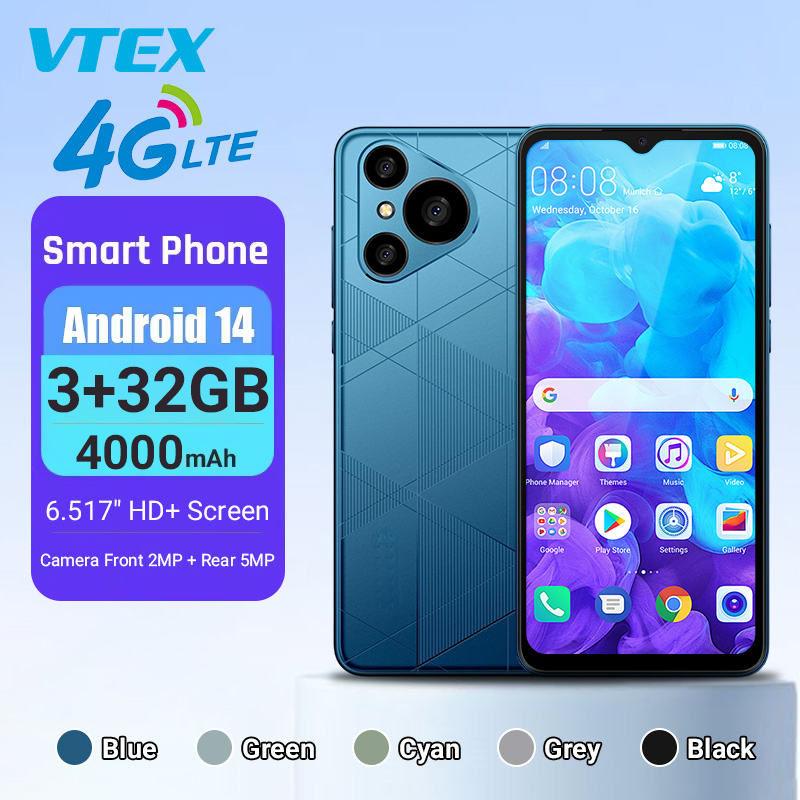Смартфон 6.5 дюймов 4G LTE, 8 ядер, Android