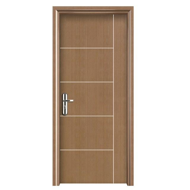 Commercial Residential Entrance Room Door WPC Doors with Aluminum Lines