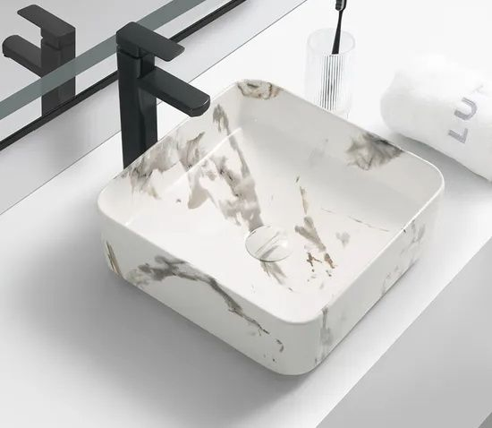 New Design Luxury Customized Hot Selling Hotel Room Marble Top Basin