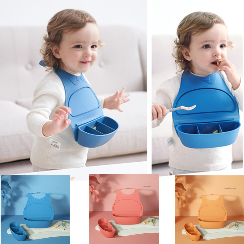 Silicone Waterproof Adjustable Animal Design Separable Baby Bib