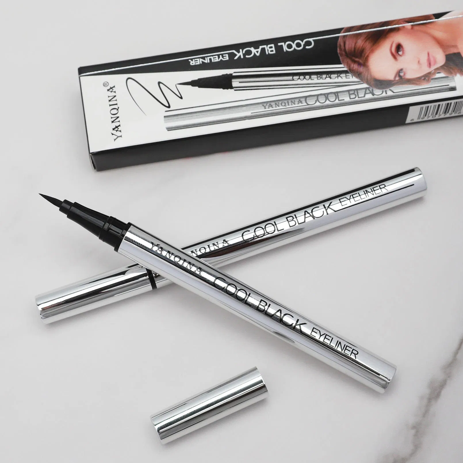 Made in China for Black Smooth Silver Tube Eyeliner Quick-Drying Waterproof Sweat-Proof Very Fine Pen Eye Use Guangdongmakeup