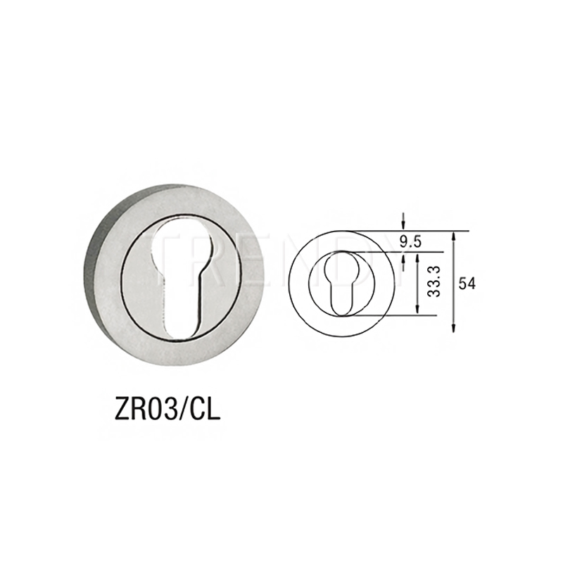 Handle Hardware Accessories Round Rose Lock Cover Zinc Alloy Escutcheon with Cylinder Key Hole (ZR03-CL)