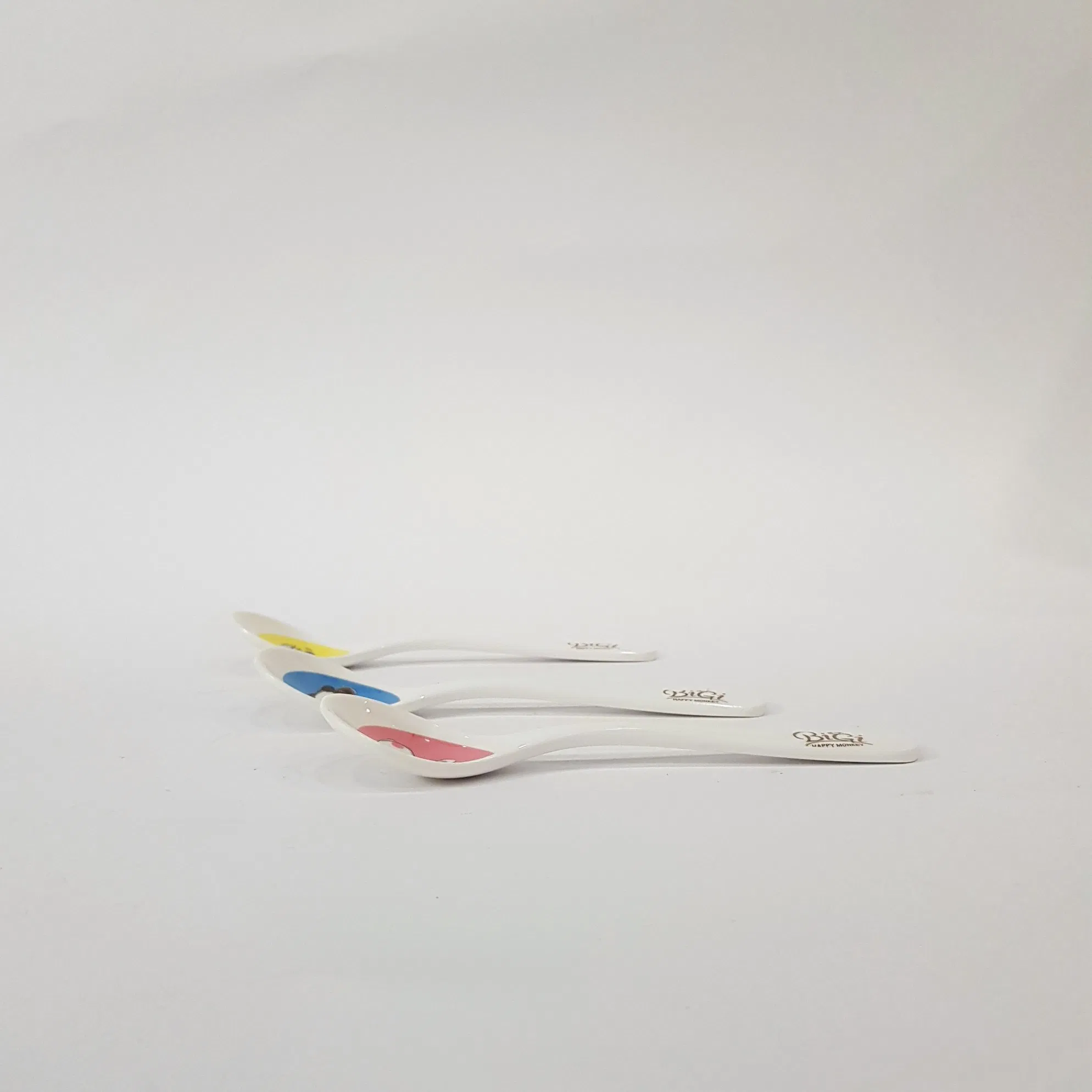 Plastic Childrenware Melamine Small Kids Children Spoon Breakfast Cereal Serving Colorful Spoon