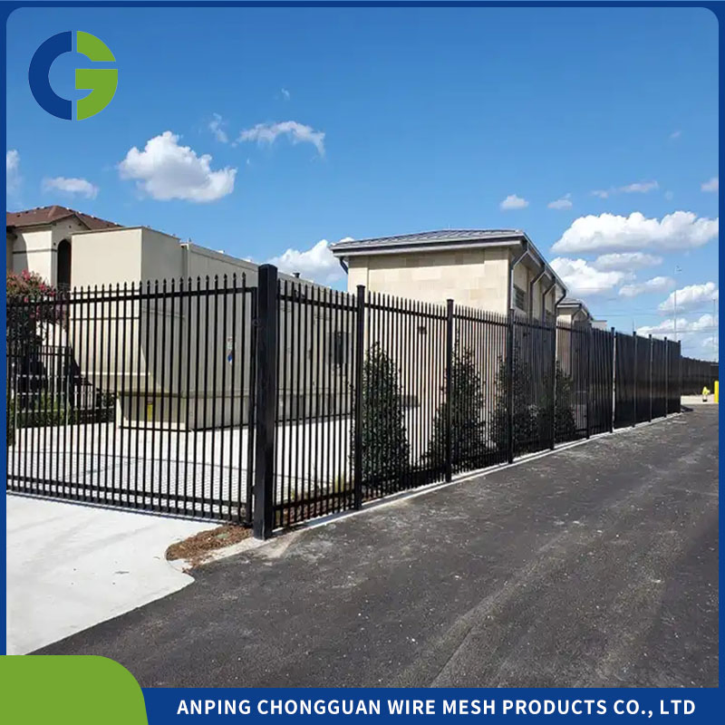 Decorative Ornamental Security Spear Top Powder Coated Black Welded Aluminum Fence and Gates Picket