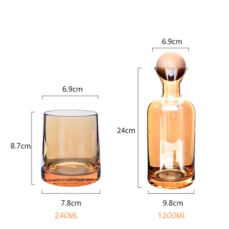 Crystal Color Glass Carafe Water Pitcher Jug Kettle with Lid