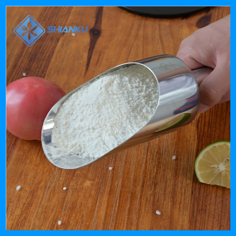 Shianku Food Grade Hand Food Scooper Scraper 304 Stainless Steel Ice Shovel