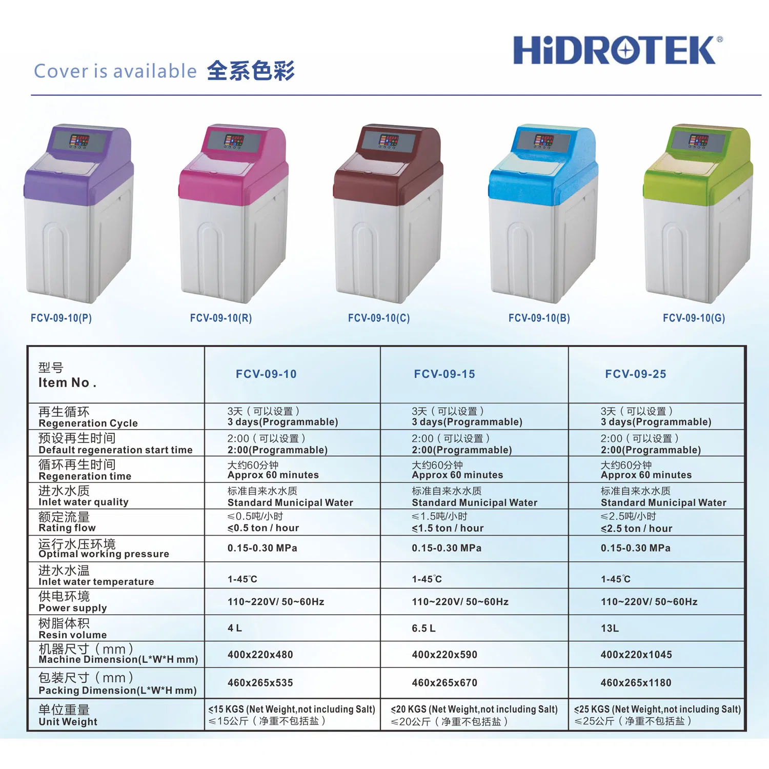 Hidrotek Digital Intelligent Automatic Mini Household Water Softener