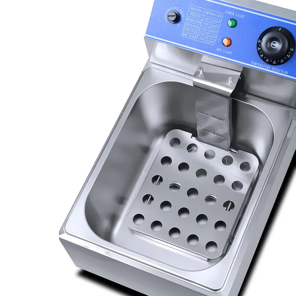 Table Top Stainless Steel French Fries Machine 2 Tank 2 Baskets Commercial Potato Chip Fryer Electrical Deep Fryer