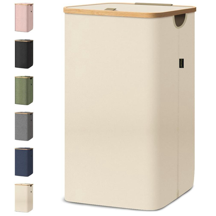 Slim Laundry Hamper with Lid Storage Basket with Removable Bag