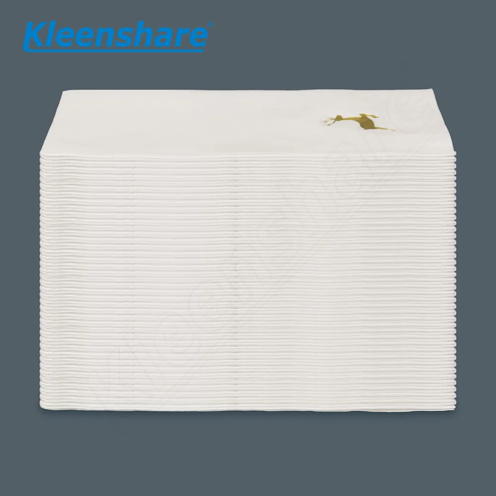 British Style 40*40cm Airlaid Paper Heavy Duty Linen Feel Dinner Napkin Disposable Flatware Pockets Printed Napkin