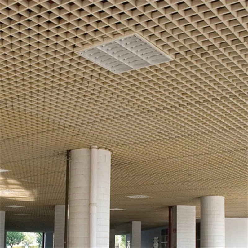 Metal Material Linear Aluminum Wooden Grain U Shaped Baffle Tube Grid Ceiling