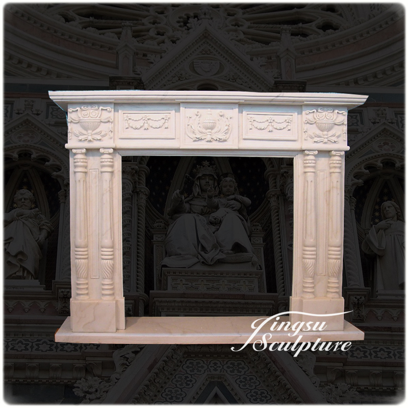 Home Indoor Use Customized Size Freestanding Antique Marble Fireplace Mantels for Sale