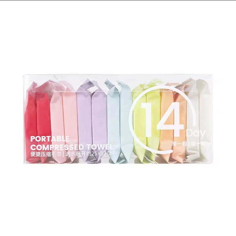 Wholesale Colorful Portable Disposable Travel Tablet Cotton Compressed Towels Magic Towel
