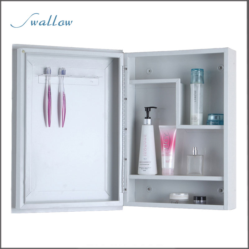 Rectangular Bathroom Mirror Stainless Steel Cabinet
