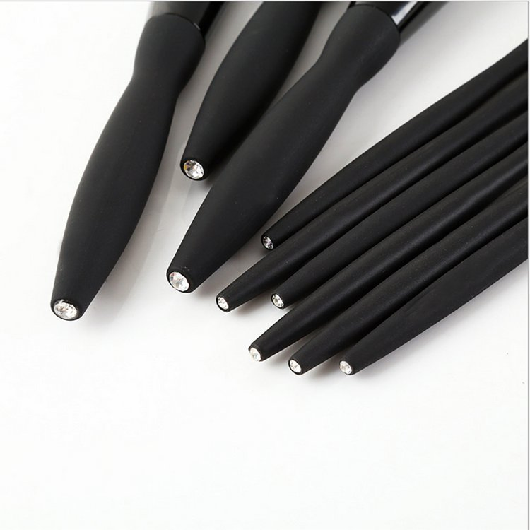 9 PCS Black Makeup Brush Manufacturers Wholesale Makeup Brush Sets Custom Vegan Soft Fiber Hair Makeup Brush Set