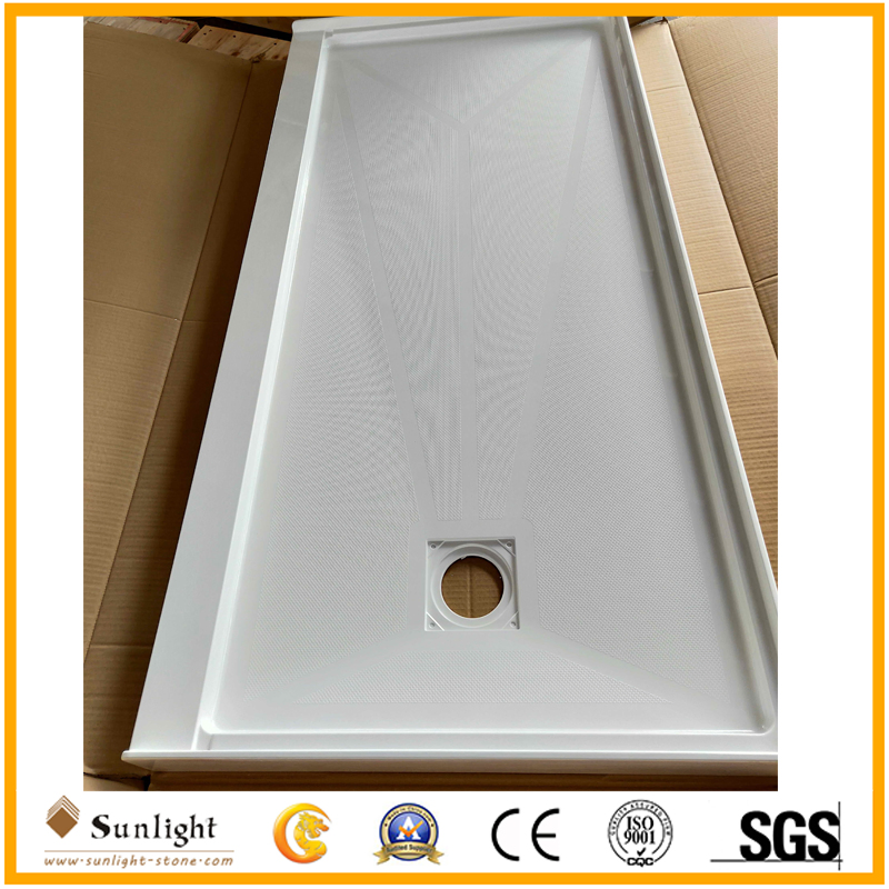 Rectangular SMC Shower Tray Base with Offset Drain