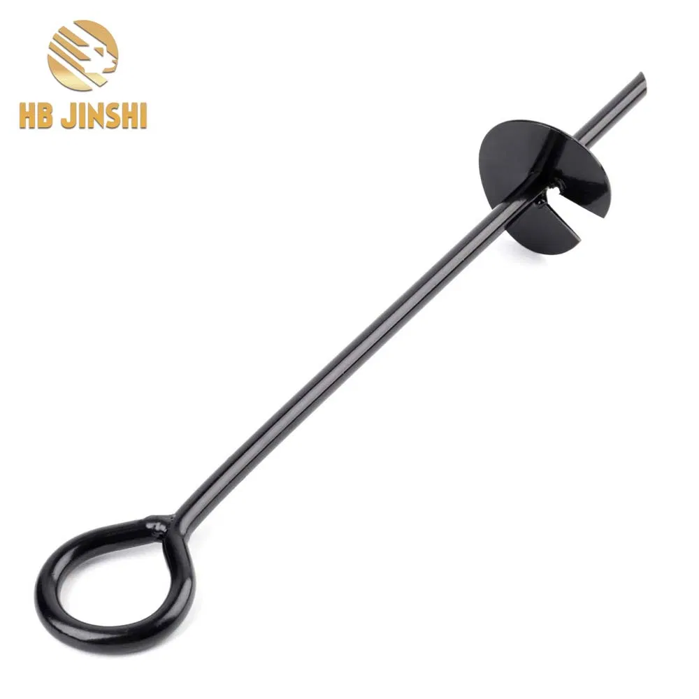 15"X3"Heavy-Duty Powder Coated Red Color Concrete Post Earth Helix Ground Screw Pole Anchor