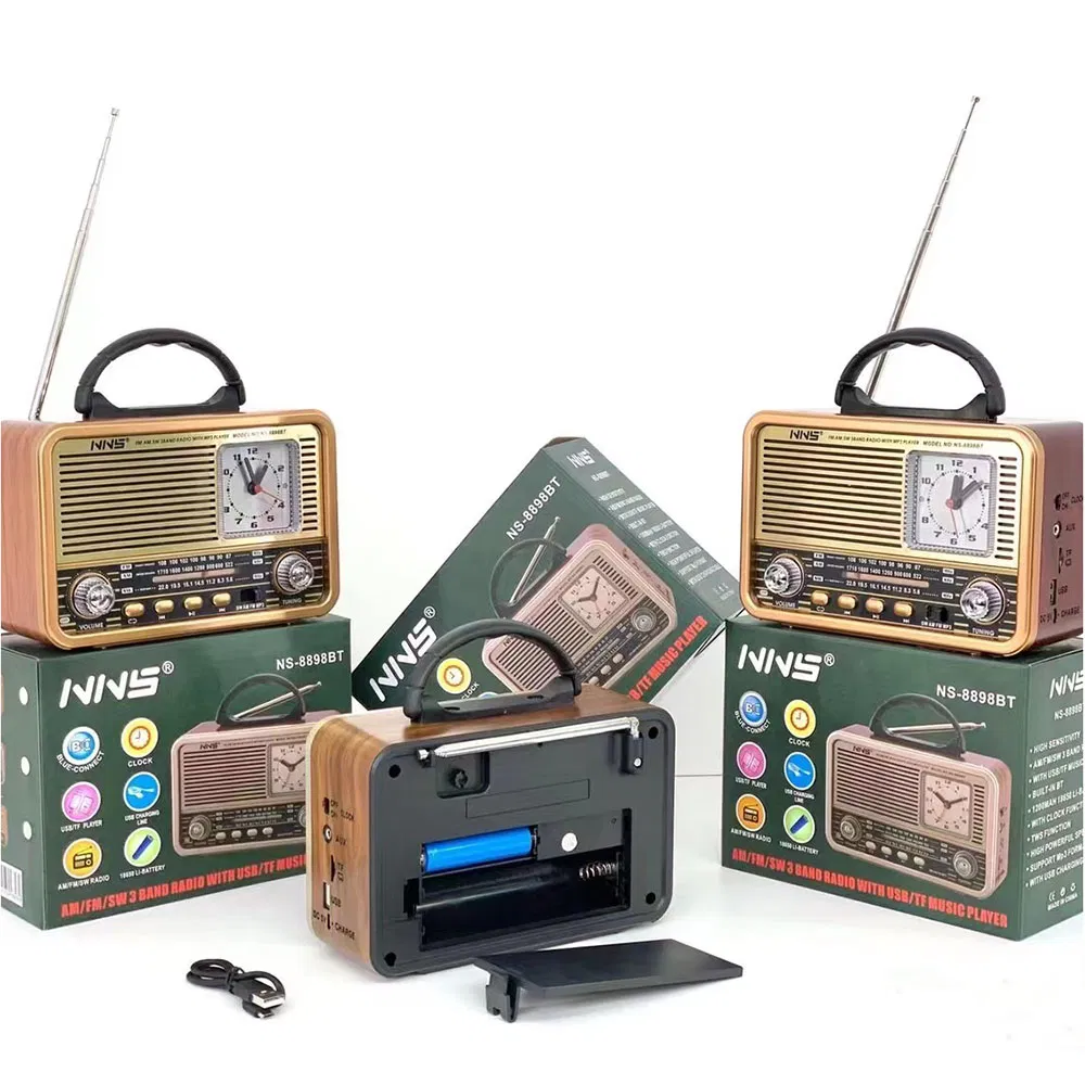 Ретро радио NS-8898BT с Bluetooth и часами