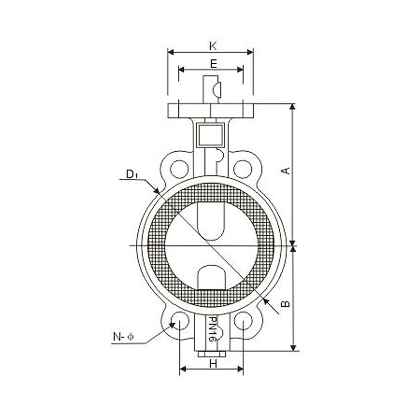 Non-Pin Rubber Line Environment Protection Wafer Butterfly Valve