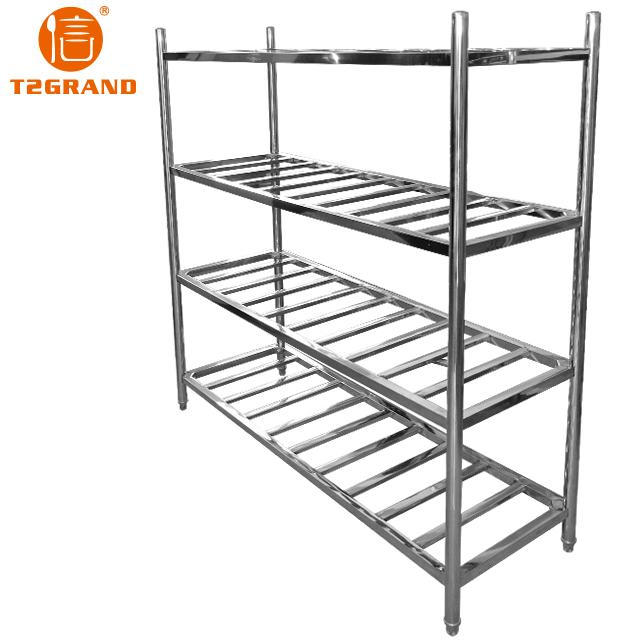 Stainless Steel Four-Layers Kitchen Storage Shelf Display Rack