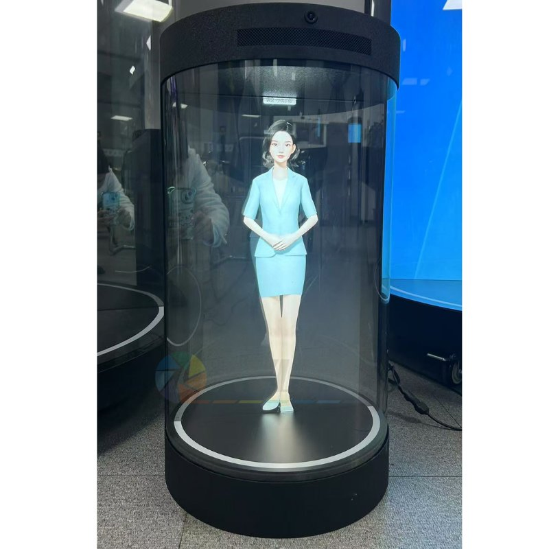 5.5inch and 21.5inch Cylindrical 3D Holographic Ai Interaction Transparent Showcase Holographic 3D Technology Display