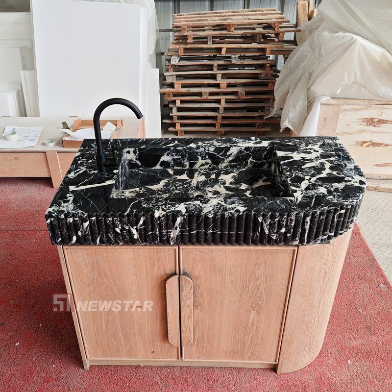 Раковина для ванной Calacatta Viola с тумбой