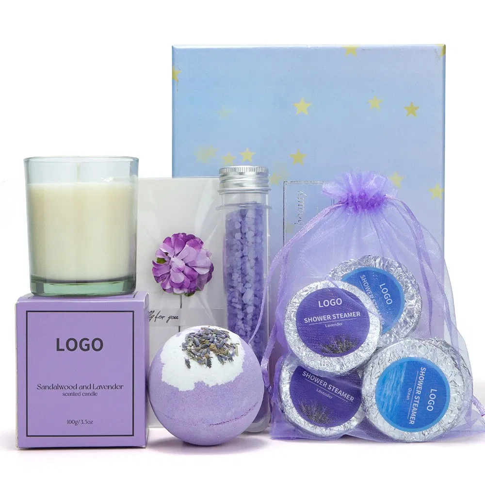 Aromatherapy Bath Gift Set: Bombs, Salts, and Candles