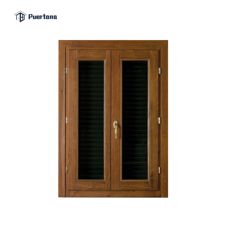 American Colonial Style Grid Design Aluminum Clad Wood Window Crank out Casement Windows