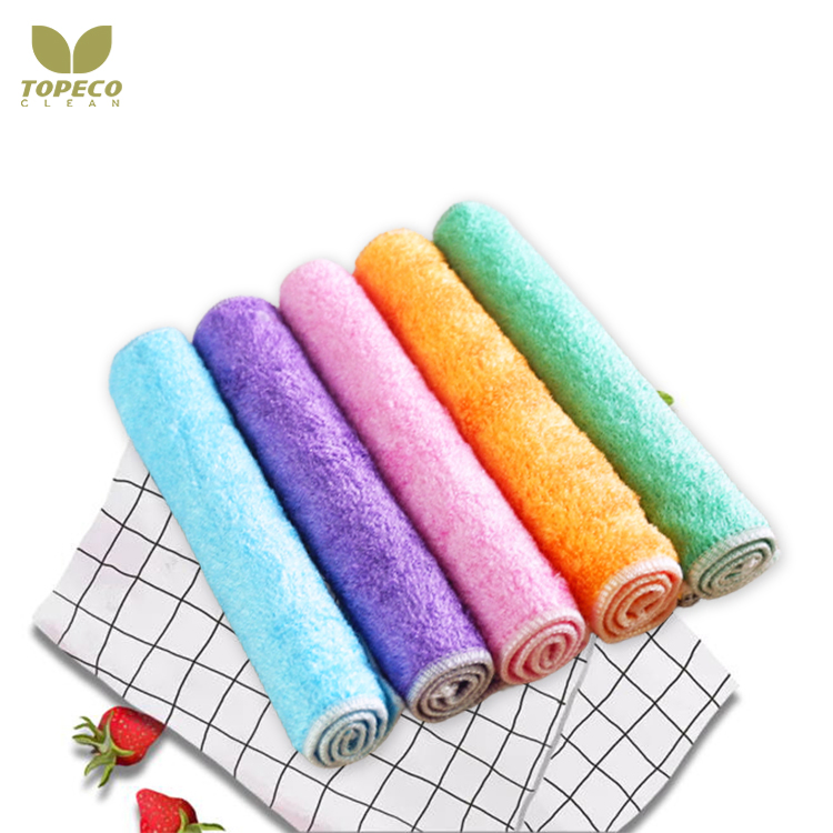 Multi Function Reusable Household Kitchen Antibacterial Customized Bamboo Fiber Cleaning Dish Cloth