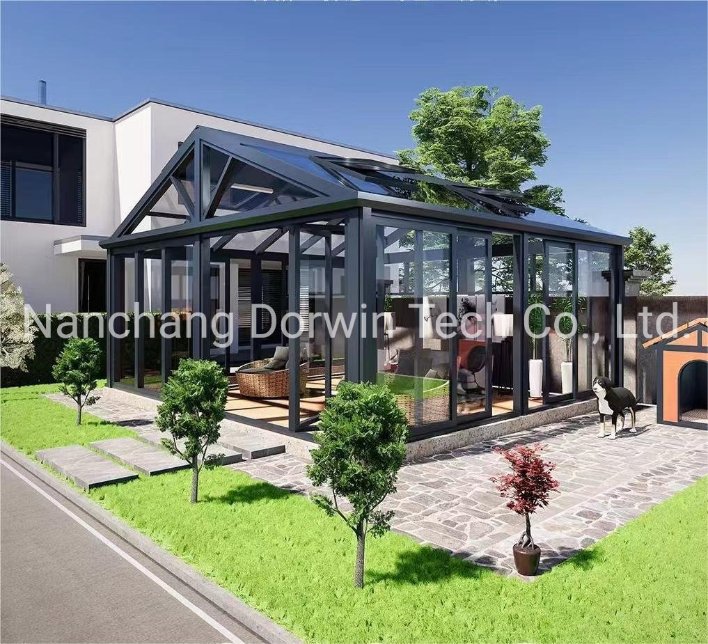 Slope Gable Roof Awning Windows Straight Eave Patio Porch Sunroom Glass House