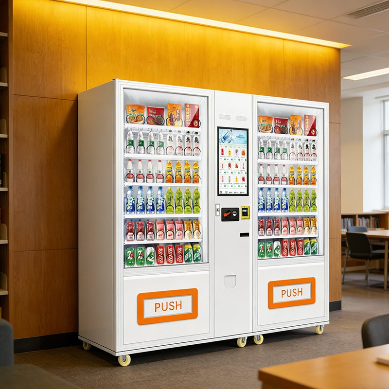 Smart Glass Front Beverage Snack Vending Machine with Cash Coin Card Payment