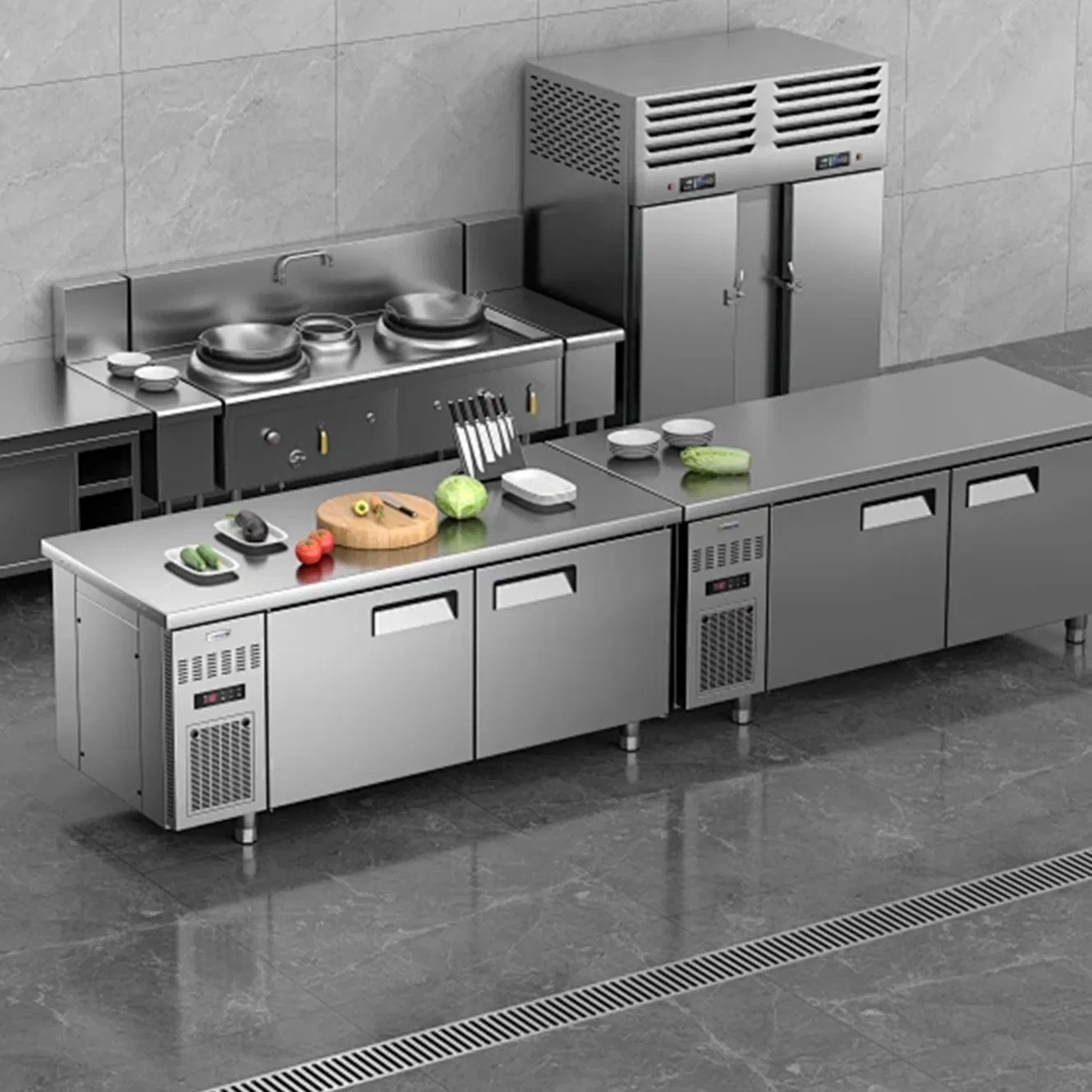 Restaurant/Kitchen/Hotel Under Counter Stainless Steel Refrigerator Display Freezer Workbench Tabletop Fridge