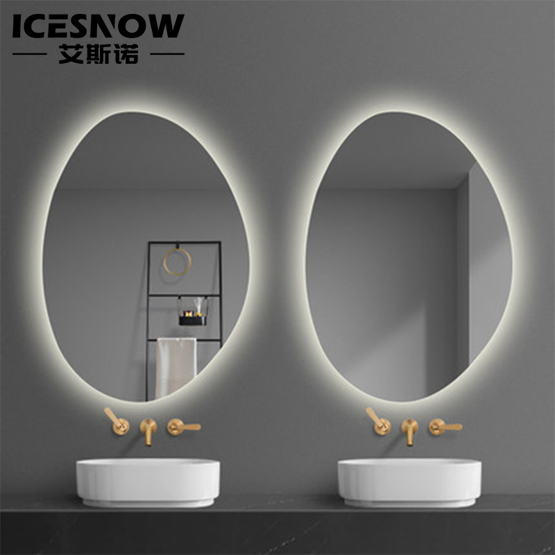 Bathroom Light Poster Display Screen Vanity Smart LED Mirror with Defogger