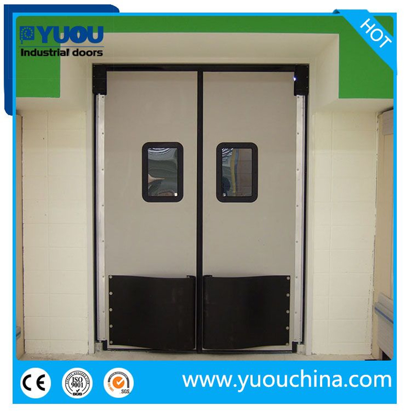 Double Acting Leaf Stainless Steel Dust-Free ABS Plastic Impact Bumper Metal Entry Swing Traffic Doors for Interifood Factory/Supermarket/Restaurant/Kitchen