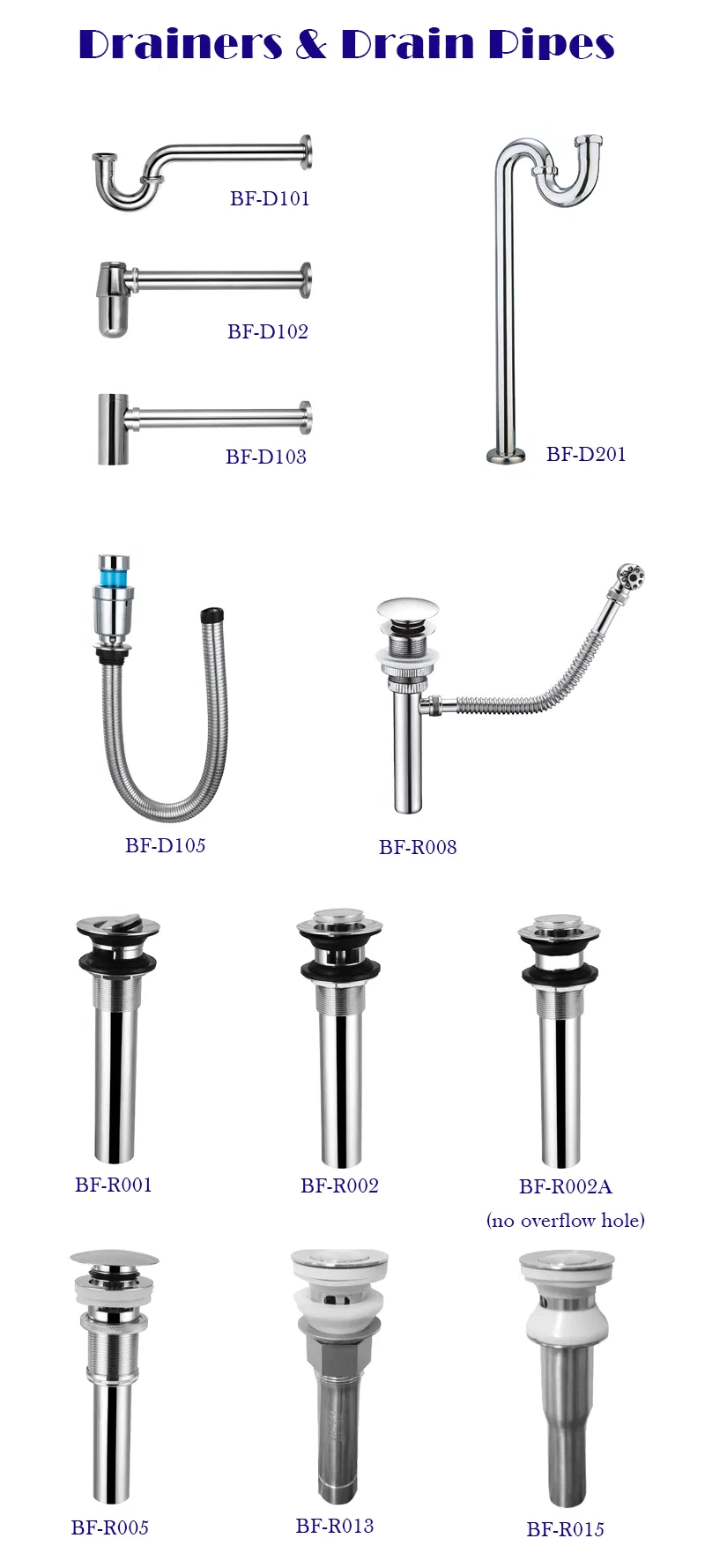 Поп-ап слив для раковины без перелива BF-R002A