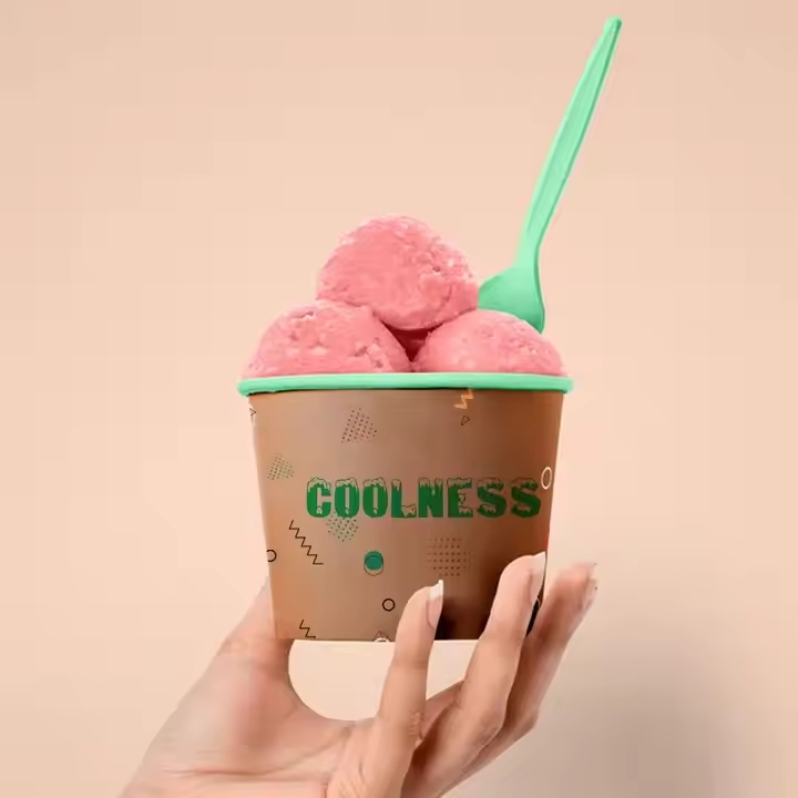 Good Price Summer Biodegradable Packaging Paper Ice Cream Cups Take Away Containers with Personal Logo