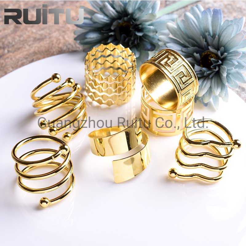 Napkin Rings Creative Gifts Portable Stainless Steel Gold Table Napkin Rings Buckles Holder Wedding Restaurant Decoration Dining Room Use